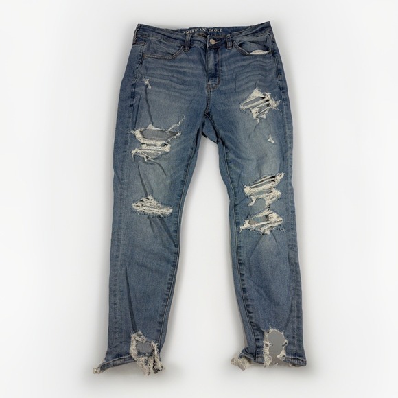 American Eagle Outfitters Denim - American Eagle Blue Denim Jeans Women's Size 6 Next Level Stretch Distressed